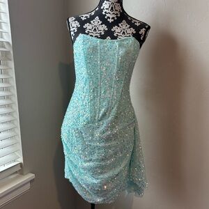 Sister Party Aquamarine Sequin Dress (w/tags!)